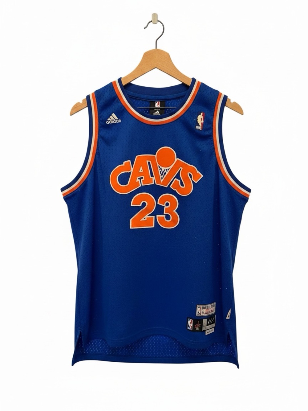 Y2K LeBron James Cleveland Cavaliers Adidas NBA Jersey Blue Orange Mesh XL 18/20